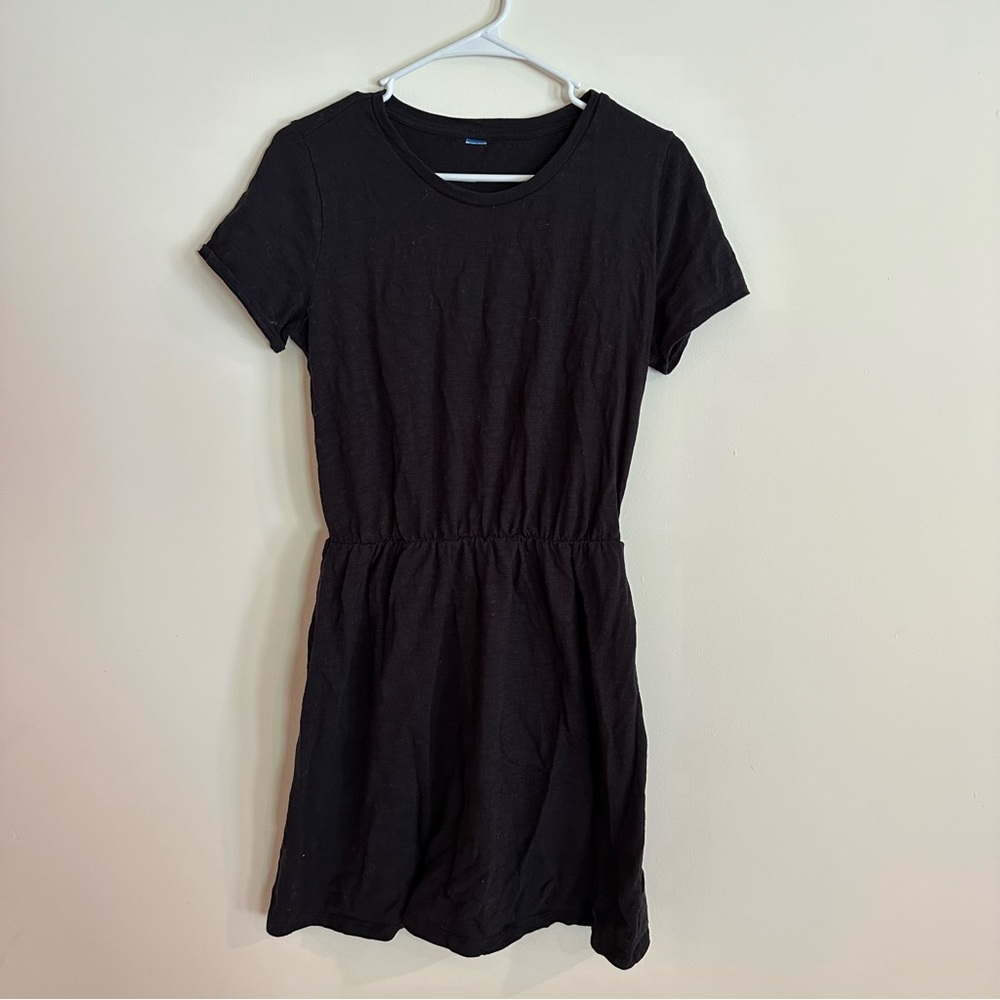 Black cinched waist dress